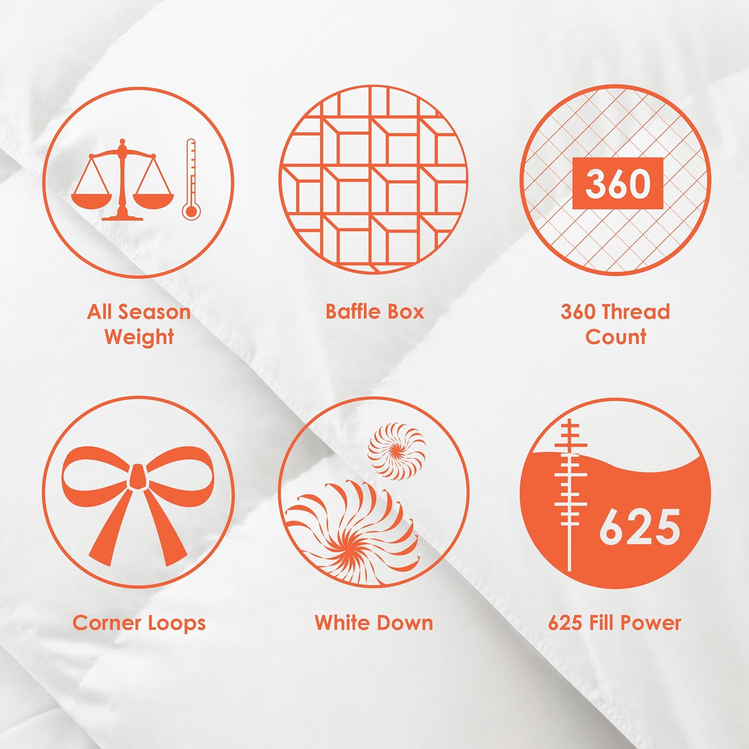 Canadian Down & Feather Co. - All Season Weight 625 Loft White Down Duvet XL King Size - 360 TC Shell 100% Cotton - Filled in Canada