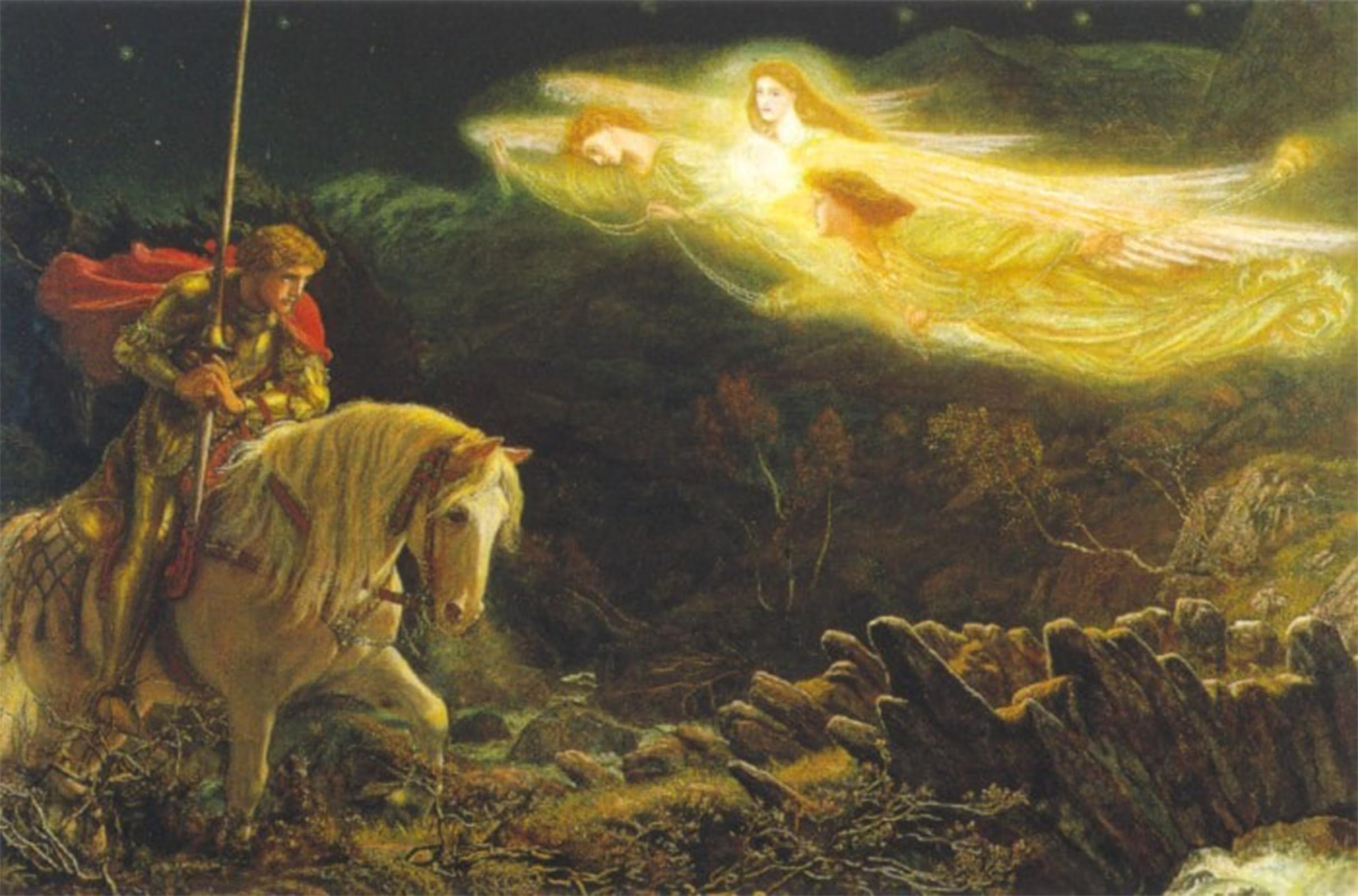 POSTERIIk Vintage Art Print Images Pictures Print Sir Galahad the Quest for the Holy Grail by Arthur Modern Colour Posters for Office Home Decor 60x90cm