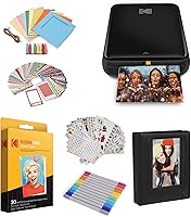 Vista 1 de KODAK Step Printer, Impresora inalámbrica de fotos de teléfono celular con tecnología Zero Ink y aplicación KODAK para iOS y Android (color negro)