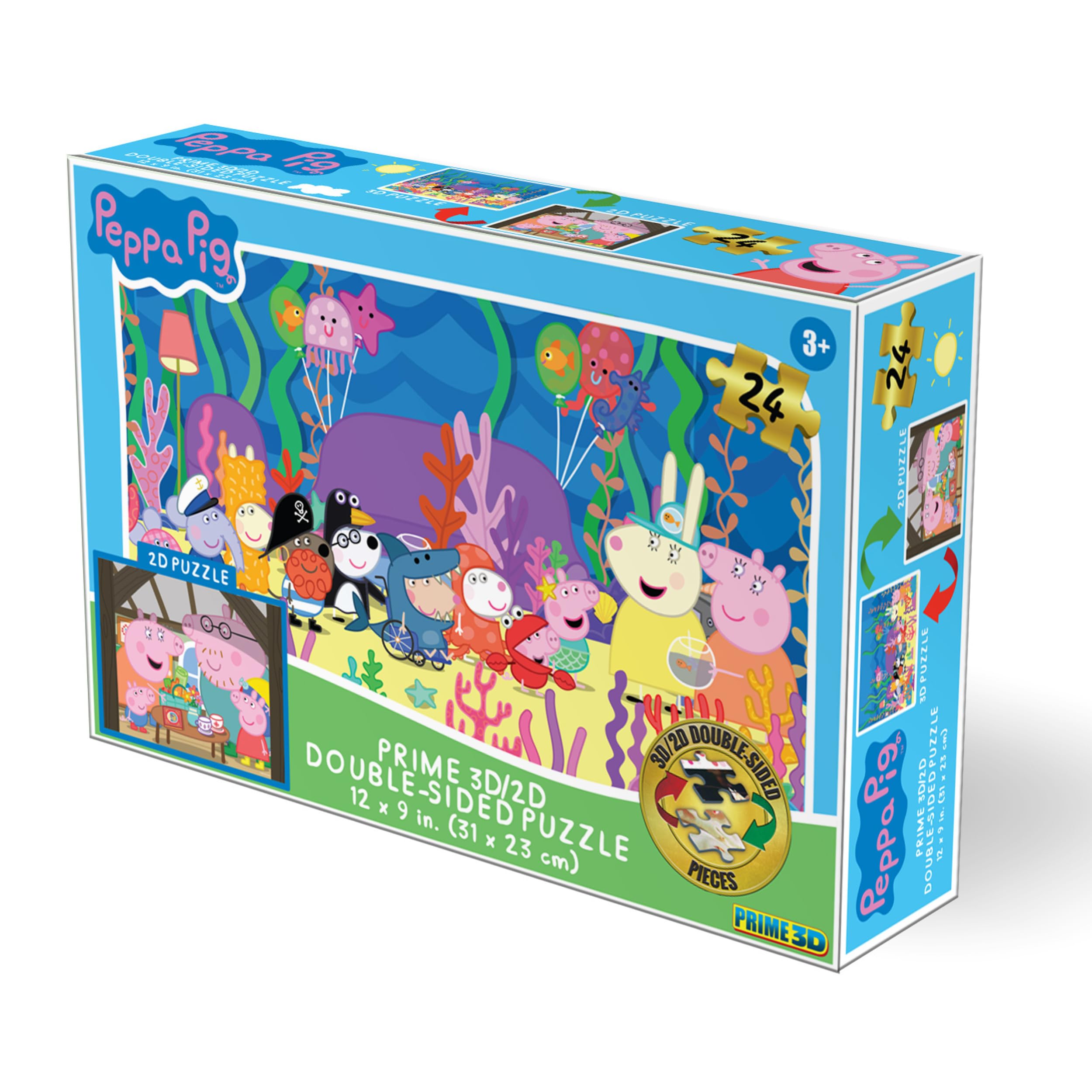 Amazon.com: Prime 3D | Hasbro | Peppa Pig | 24 Piece 3D/2D Double