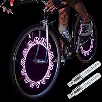 Vista 12 de DAWAY Luz de vástago de válvula de neumático de bicicleta A08 – Luces LED impermeables para rueda de bicicleta, lámpara intermitente de neón que