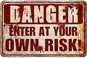 Halloween Decorations Outdoor Scary Metal Sign Halloween Bloody Horror Signs For Party...