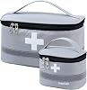 YqsIbth First Aid Bag Empty, 2 PCS First Aid Kit Bags, Small/Large First Aid Emergency Organizer Bags, Grey Medical Storage Bag, Portable First Aid Box Empty for Outdoor Camping Travel Work