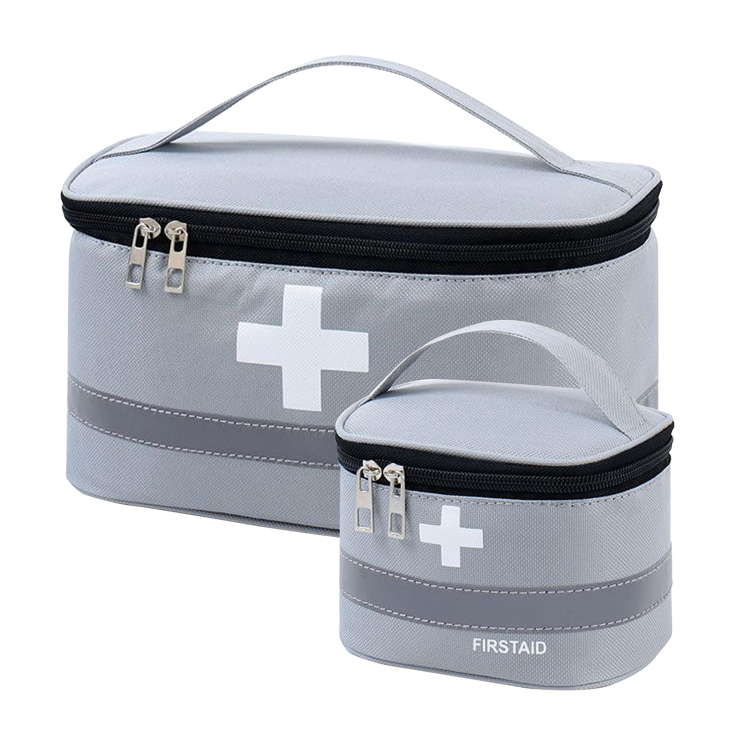 YqsIbth First Aid Bag Empty, 2 PCS First Aid Kit Bags, Small/Large First Aid Emergency Organizer Bags