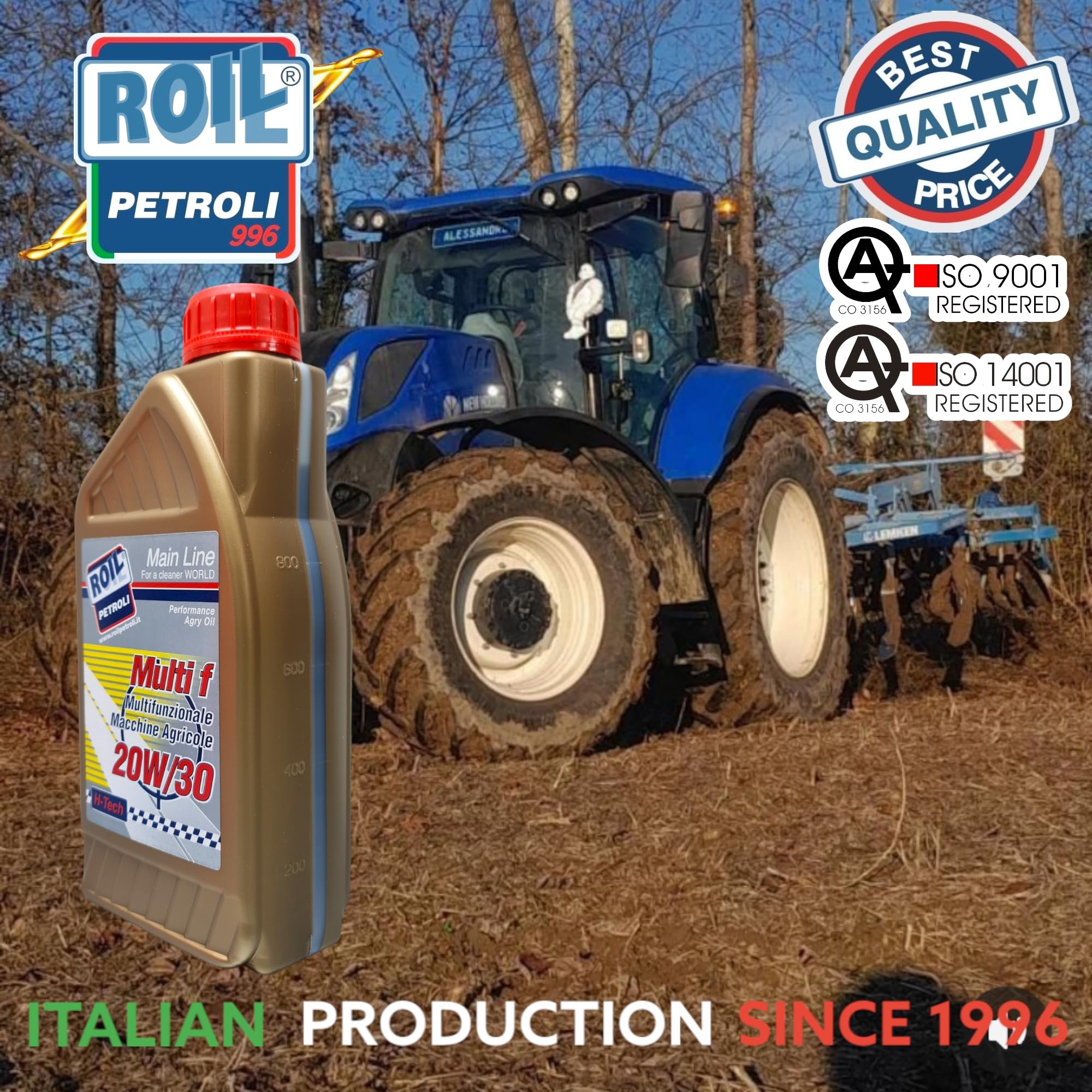 5 Litri di Roil Multi F 20W/30 - Olio Multifunzione per TRATTORI, Macchine AGRICOLE, Attrezzi da Giardinaggio
