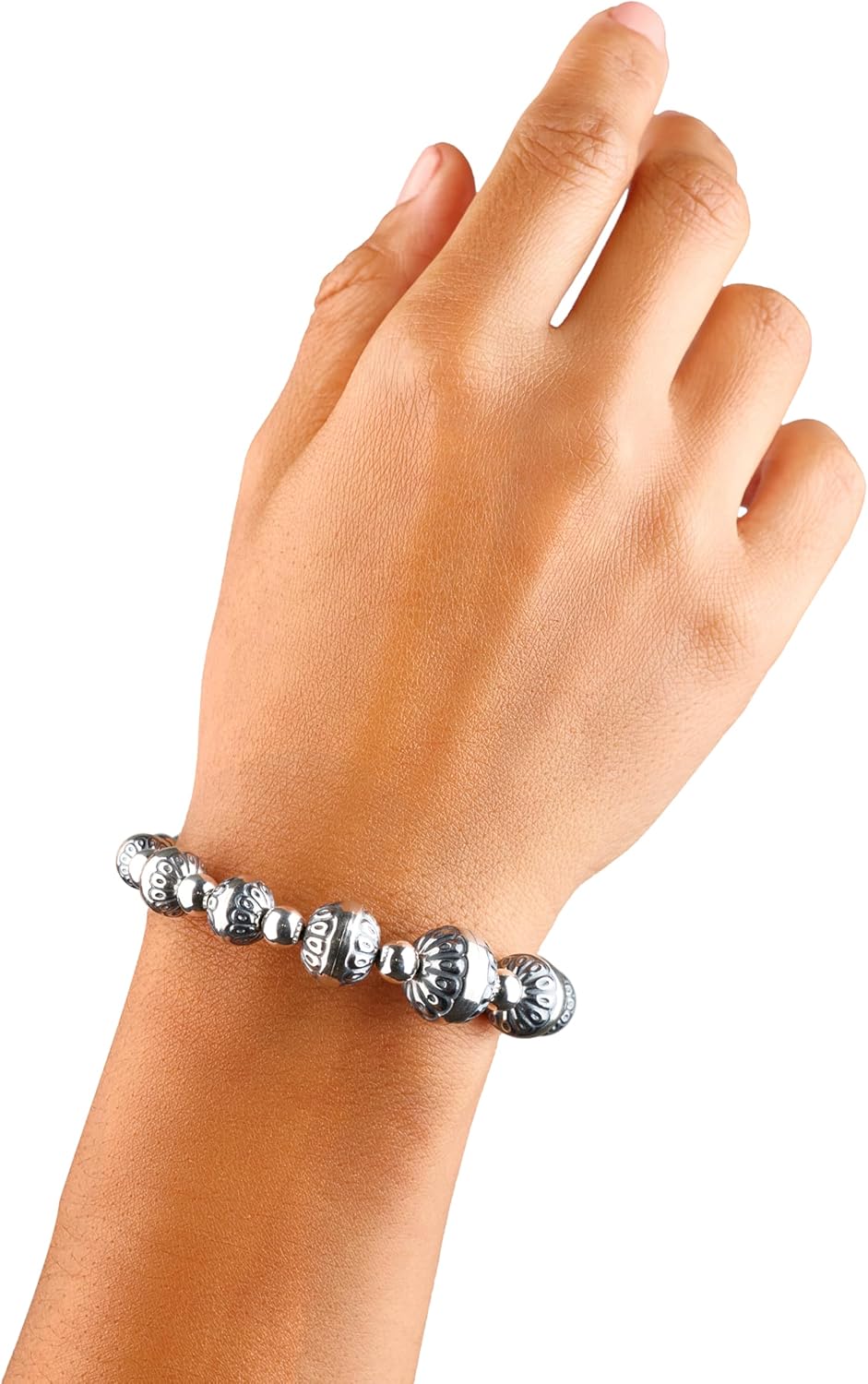 American West Jewelry Sterling Silver Women's Coil Wrap Bracelet Silver Native Pearls One Size Fits Most