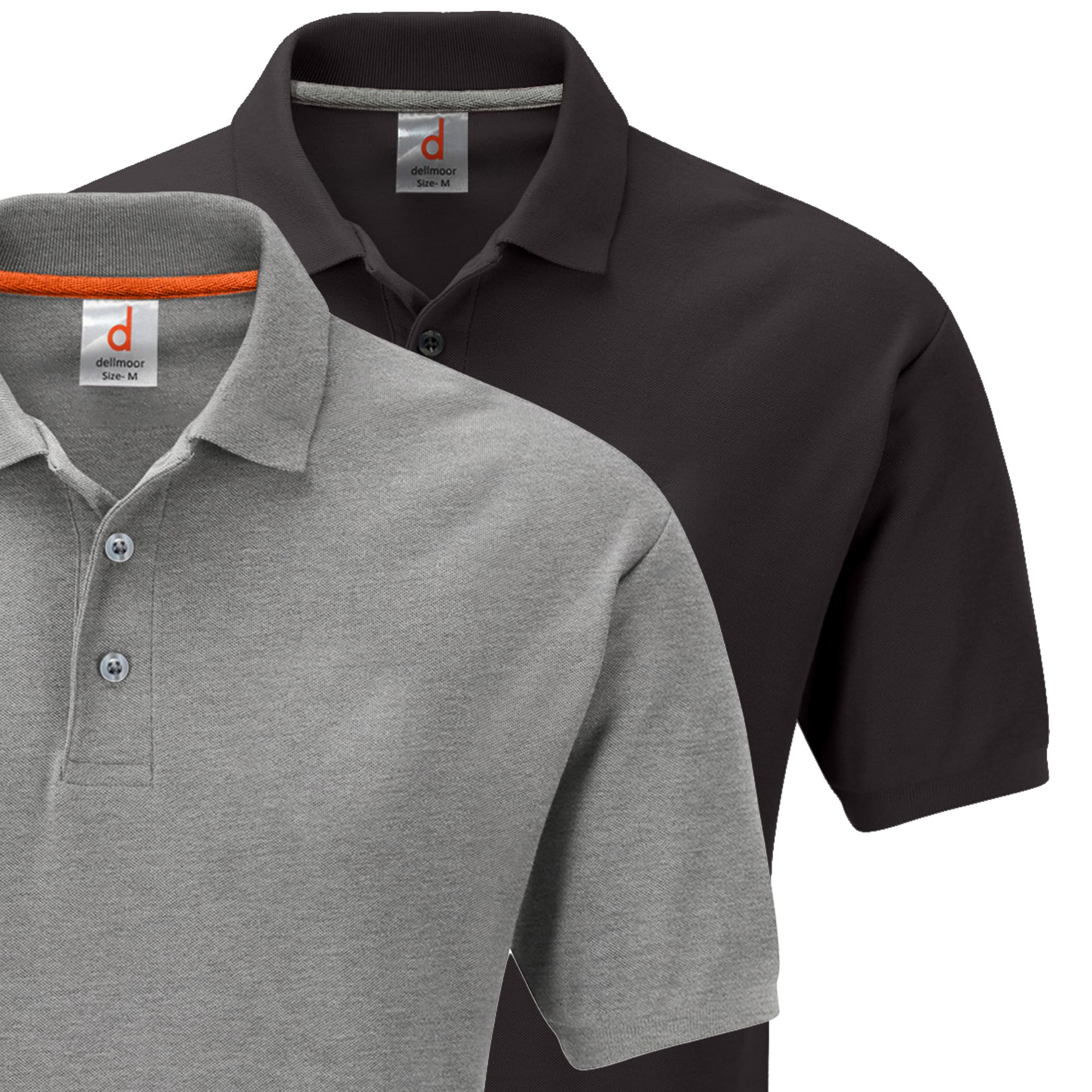 Herren-Polo-Shirts, einfarbig, leicht, 100 % Baumwolle, kurzärmelig, Activewear, einfarbiges Poloshirt für Männer und Erwachsene, Doppelpack, Workout, normale Passform, lässige Poloshirts,