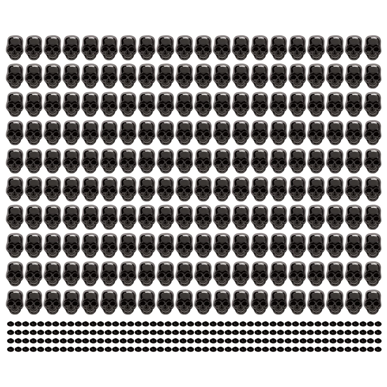 Skull Rivets, 200 Sets Gothic Style Skull Stud Accessories, Sewing Supplies for Clothing, Shoes and Bags Decoration(Alloy Color)