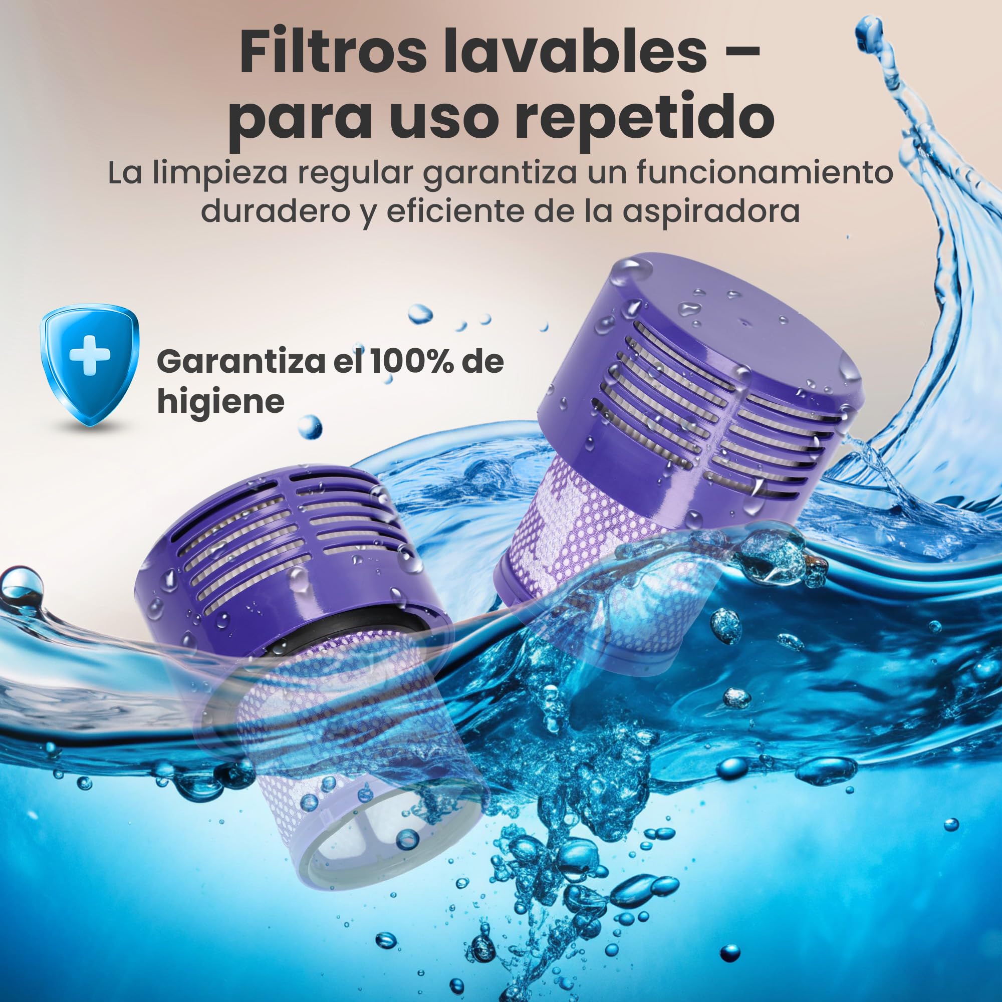Extralink Filtro de repuesto compatible con la aspiradora Dyson V12 – 2 unidades - Filtro HEPA, lavable y reutilizable - Intercambio fácil, para un aire limpio y alto rendimiento de limpieza