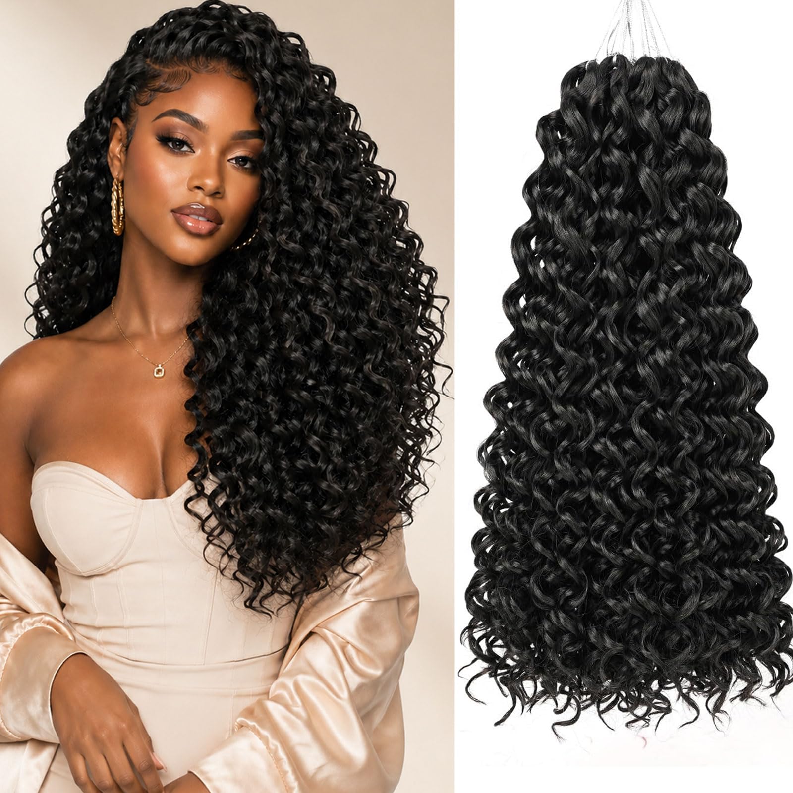 Amazon.com : ZRQ 18 Inch GoGo Curl Crochet Hair 8 Packs Black