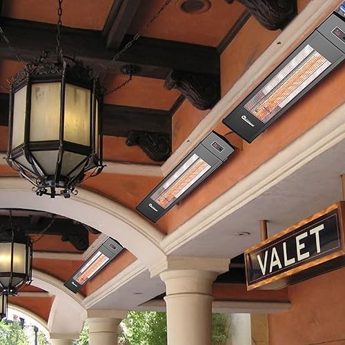 Miniatura 8 de DR-298 - Calentador infrarrojo portátil, para techo y pared para interiorexterior, 1500 vatios, control remoto, negro