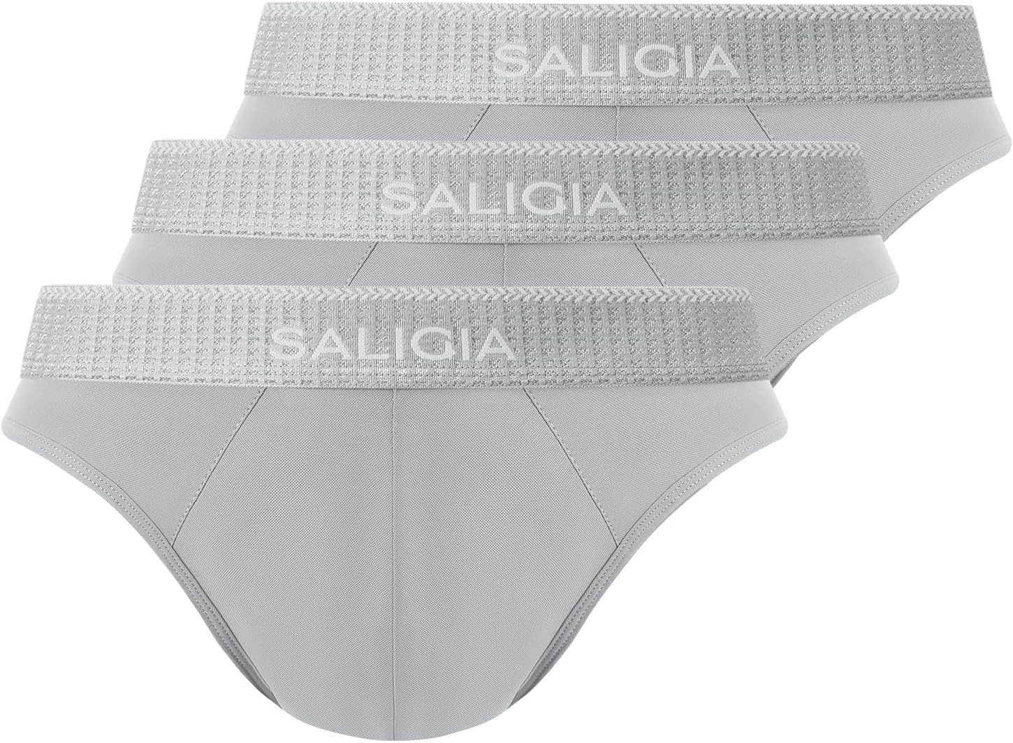 SALIGIA Men’s Briefs Sexy, Tag-Free & 60s Luminous Modal-Cotton Blend Underwear with Supportive No-Fly Pouch 3-Pack