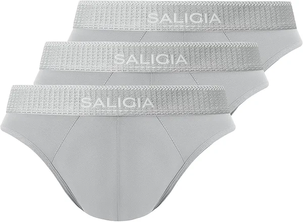 SALIGIA Mens Underwear Briefs for Men Pack of 3 Modal Underwear for Men with Supportive No-Fly Pouch Low Rise Men's Briefs