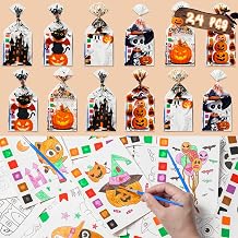 Halloween Party Favors for Kids 24 Pack Coloring Book Bulk with Goodie bags