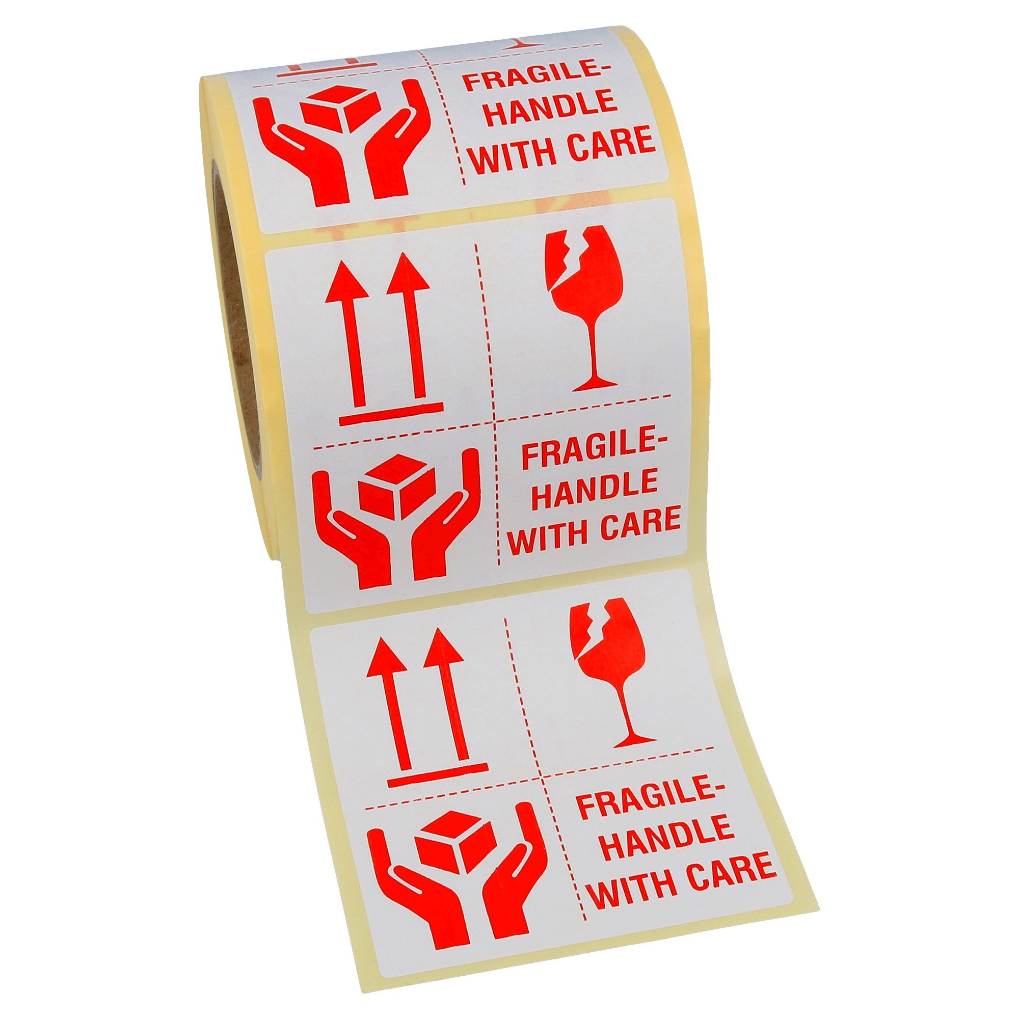 500x FRAGILE Aufkleber 8x10cm | Selbstklebend Auf Rolle Zerbrechlich Warnetiketten