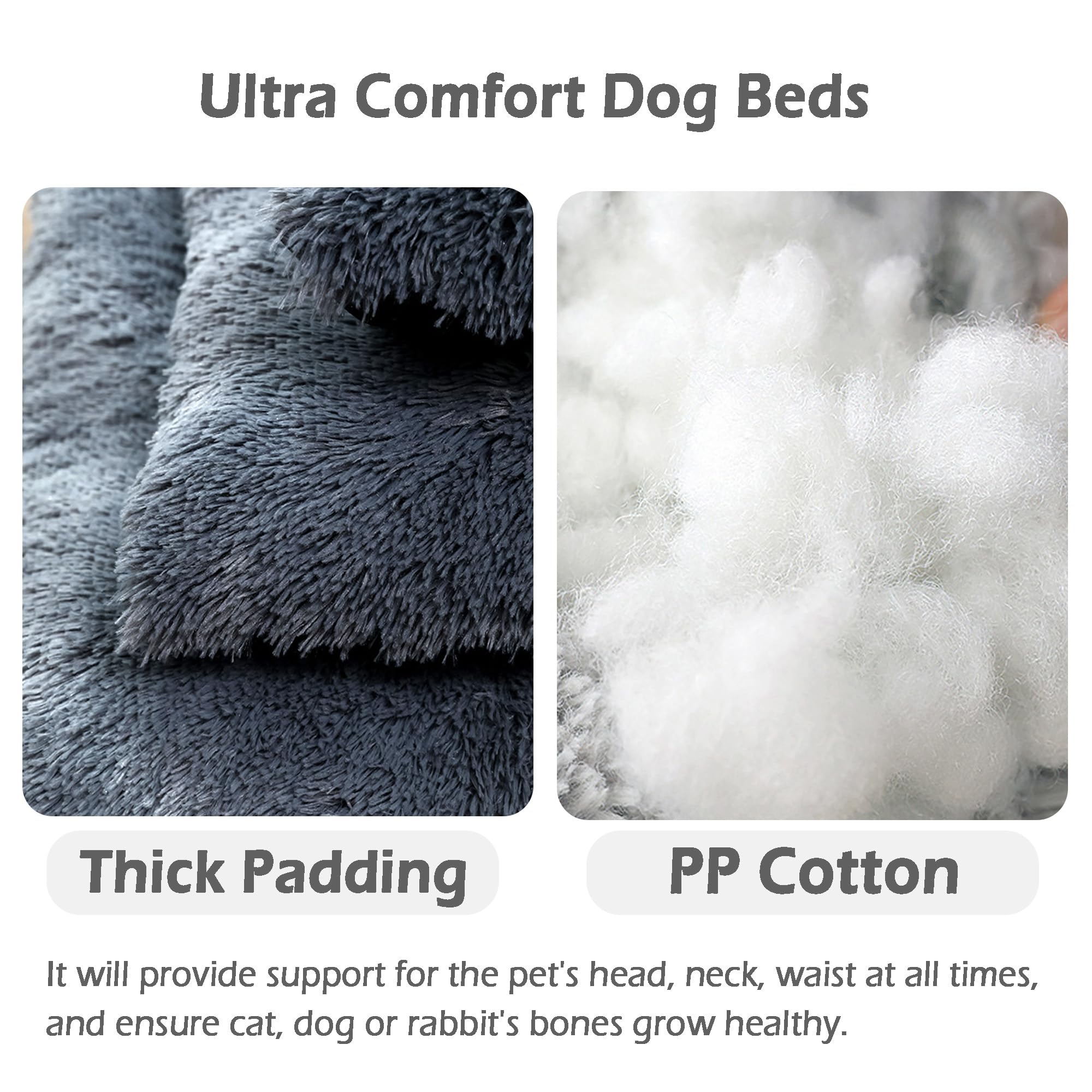 Materasso per gabbia per cani extra large, anti-ansia, con fondo antiscivolo, morbido cuscino in peluche per cani, lavabile, calmante, cuccia per animali domestici, 122 x 85 x 12 cm, grigio1