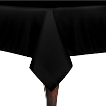 Ultimate Textile 60 x 120-Inch Rectangular Polyester Linen Tablecloth Black
