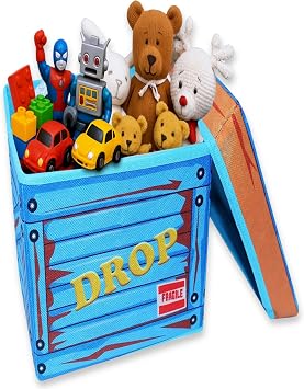 Fabric Loot Box, Collapsible Box with Lid, 18 x 14 x 14 In - Large - 1 Pk