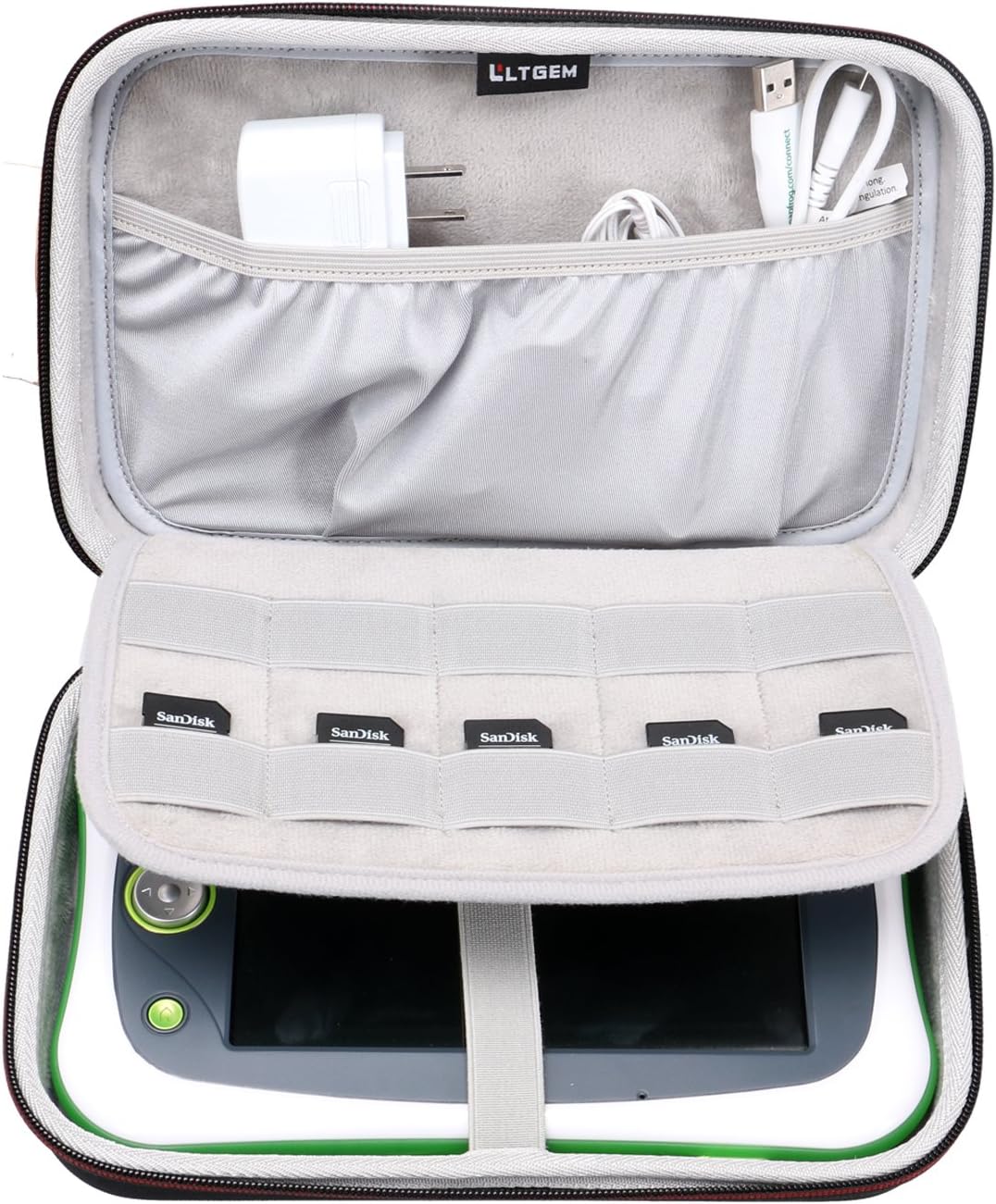 LTGEM Hard Case for Leapfrog LeapPad Ultimate Ready for Tablet - Travel Protective Carrying Storage Bag(Black+Grey)