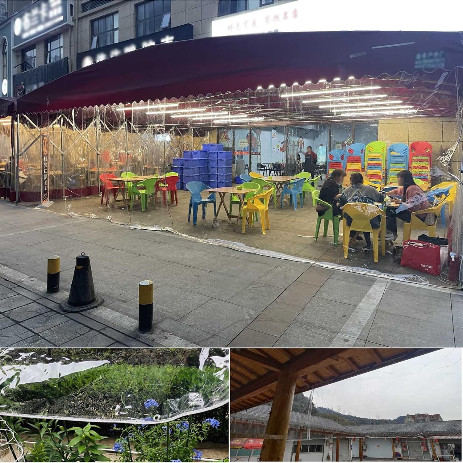 Tarpaulin,Transparent Waterproof Tarpaulin,Foldable Windproof Tarps,Anti-Aging,Rainproof,Outdoor Protective Tarpaulin,Plant Antifreeze Covers,Gazebo,Furniture,Garden,2.6x5m/8.5x16.4ft