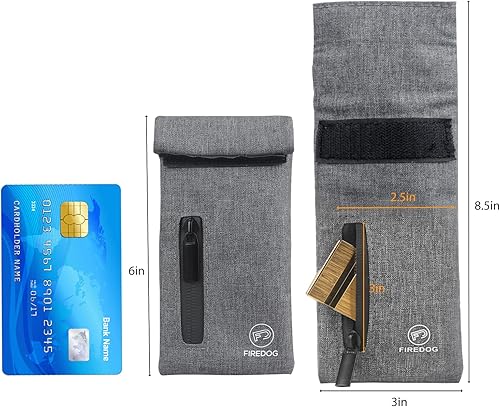 Miniatura 7 de FIREDOG Bolsas a prueba de olores, bolsa de tela a prueba de olores de 3 x 6 pulgadas pequeña bolsa de almacenamiento de viaje (gris)