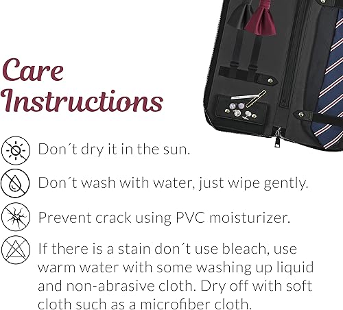Miniatura 6 de UTILE Estuche de almacenamiento de piel sintética para viajes, soporte para corbatas, corbatas, corbatín, barra de corbata y gemelos (17.3 x 6.7 x