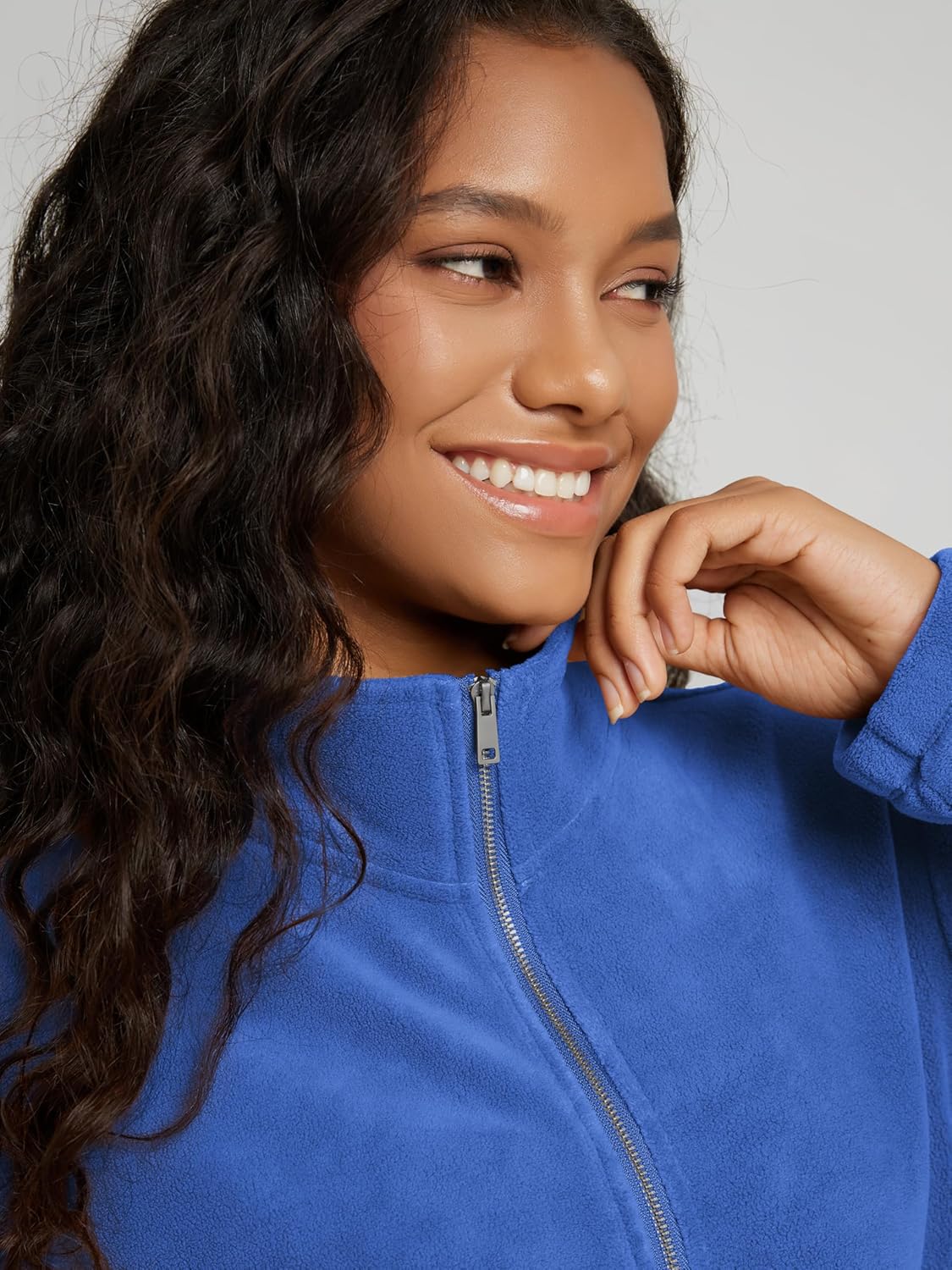 ODODOS Women's Polar Fleece Full-Zip Jacket – Soft Warm Winter Casual Long Sleeve Outerwear with Pockets
