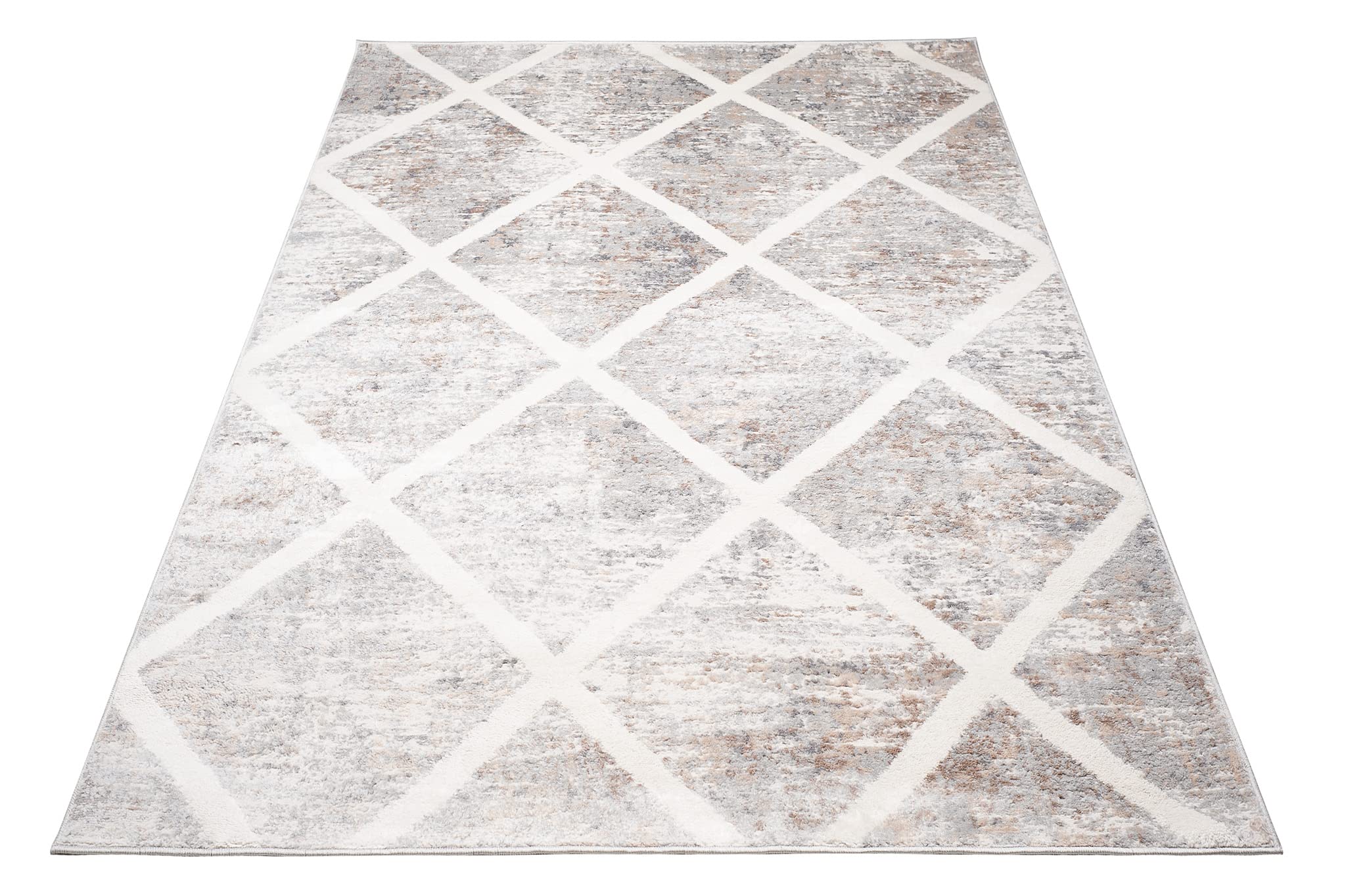 TAPISO Valley Dywan z krótkim włosiem, nowoczesny, abstrakcyjny, szary, beżowy, kremowy, wielokolorowy, czworokątny, do sypialni, salonu, biura, 200 x 300 cm