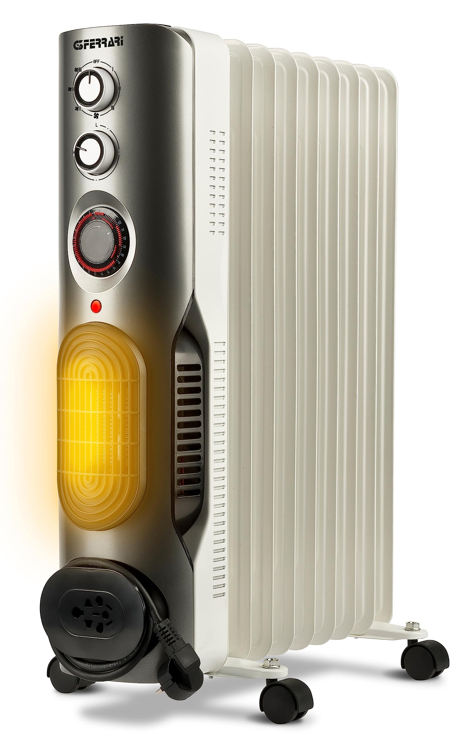 G3 Ferrari G60028 Radiador de aceite con radiador ventilador, Eco 7 funciones, 9 elementos calefactores