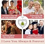 CDE Engraved Forever Love Heart Birthstone Necklace Waterproof Jewelry Gift | 3"*3" 5A CZ,Hypoallergenic,Nickel-Free & Lead-Free Pendant,Anniversary Birthday Gift for Women Girlfriend Wife