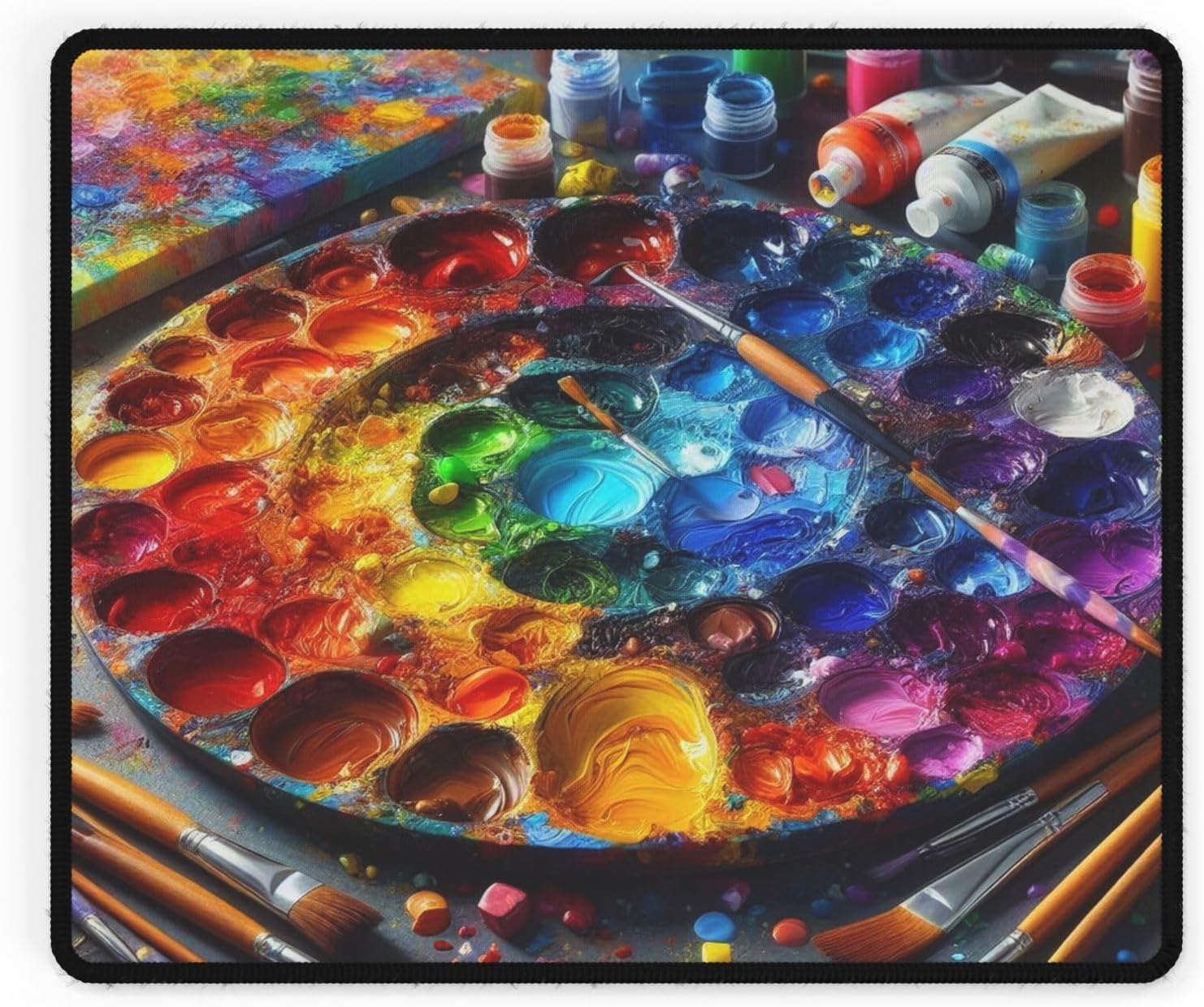 Premium Acrylic Rainbow Paint Tray Desk Mat - Vibrant Colors for Artistic Workspaces