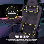 Corsair T3 Rush Fabric Gaming Chair (2023) – Racing-Inspired Design – Soft Fabric Exterior – Padded Neck Cushion – Memory Foam Lumbar Support – Adjustable Seat Height – Charcoal