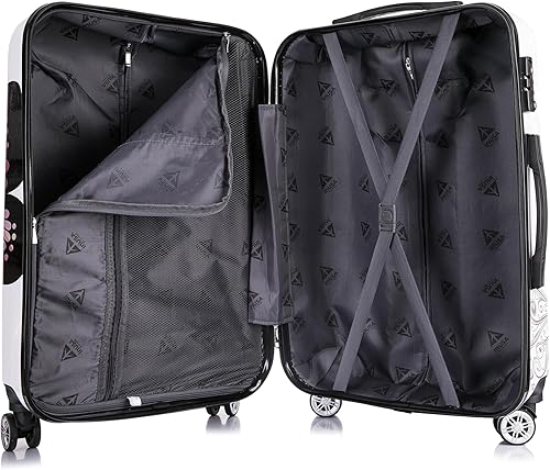 Miniatura 5 de InUSA Imprime equipaje giratorio rígido con asas ergonómicas, maleta de viaje con cuatro ruedas giratorias y tachuelas, Mariposa, Juego de equipaje
