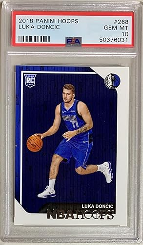 Luka Doncic 2018 Panini Hoops Basketball Rookie Card RC #268 Graded PSA 10 GEM MINT