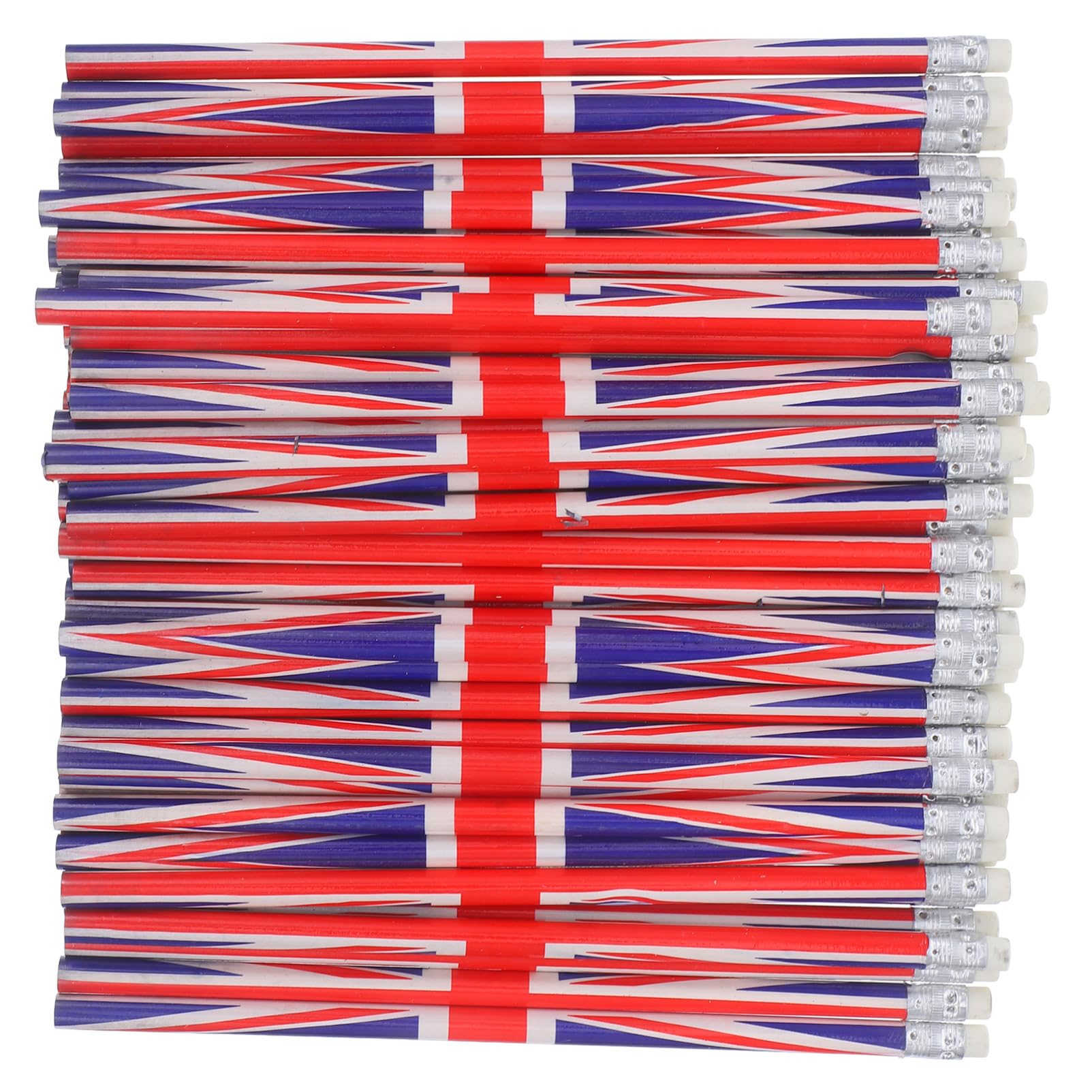 Tofficu Crayons Drapeau Anglais En Bois 120 Pièces Crayons À Écrire Avec Gomme Multi-Usages Pour Bureau Étudiants Artistes Enseignants