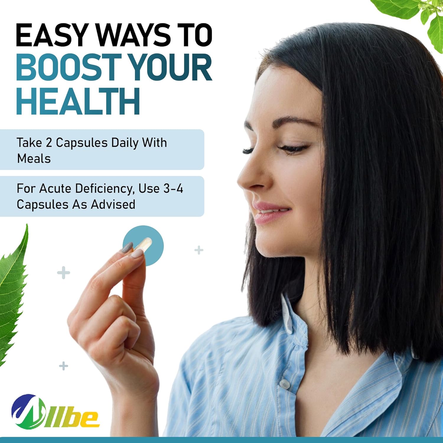 ALLBE Chelated Ca & Multi-Minerals Capsules, 400mg Calcium and 200mg Magnesium with 7.5mg Zinc Supplements, 2 Packs of 90 Bones and Teeth Support Capsules, Serving Size: 2, 60 Days Supply