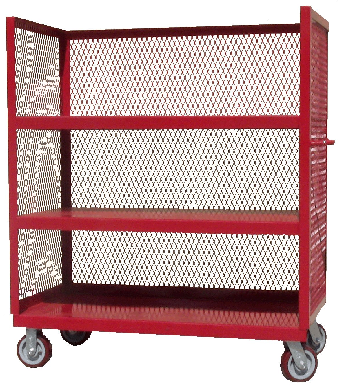 Meco Omaha 3S18363RR Three Shelf ThreeSided Service Cart, 57" Height