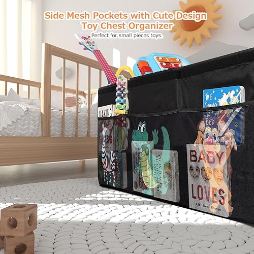 Miniatura 6 de YOHOOLYO Caja de juguetes para niños, 155 L, organizador de almacenamiento plegable extra grande con tapas, caja de juguetes grande, contenedor