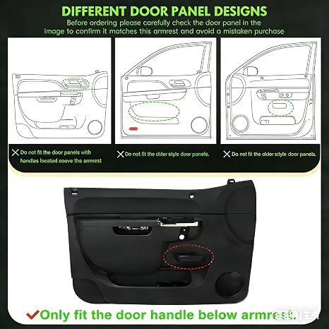22818465 Front Left Driver Side Armrest Repair Fit for 2010-2013 Chevrolet Silverado 1500, 2010-2014 Silverado 2500 HD, 2010-2014 Silverado 3500 HD ; 2010-2013 GMC Sierra 1500