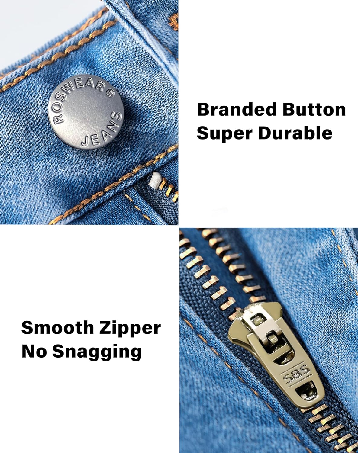 roswear Women's High Waisted Stretchy Denim Shorts Cuffed Jean Shorts - Image 5