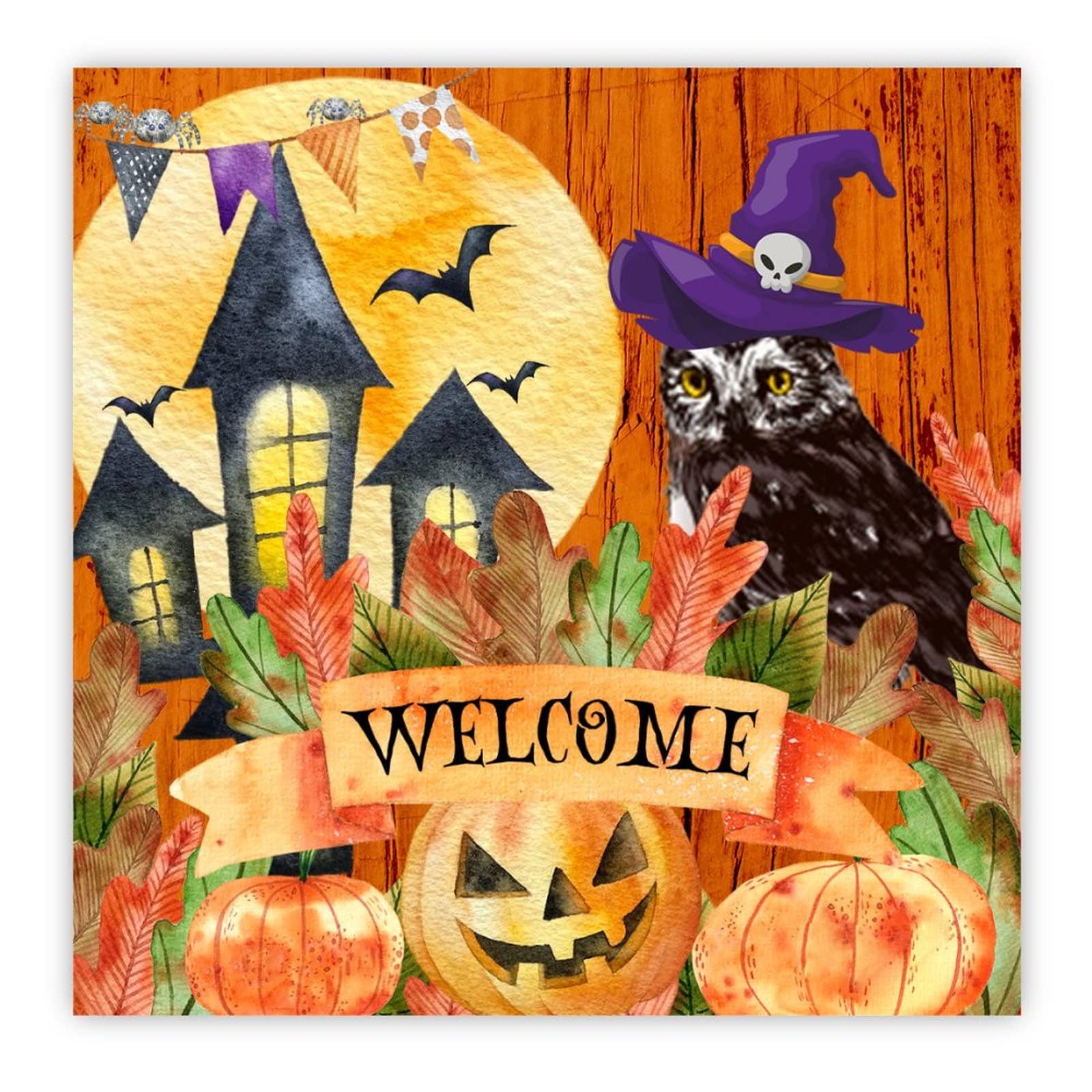 Panneau mural citrouille pour sublimer votre décoration de salon d'Halloween