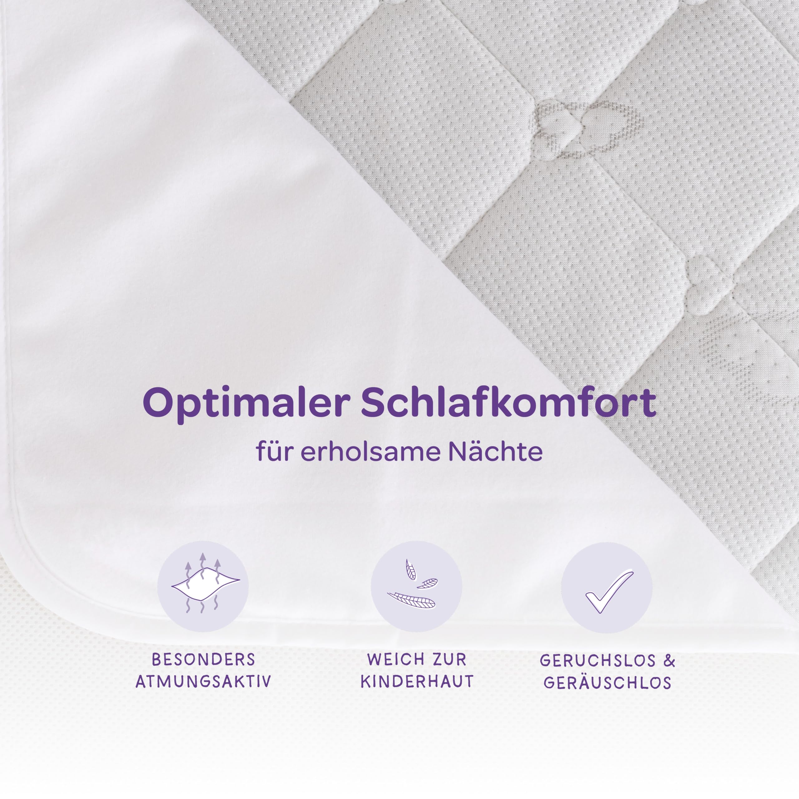 Matratzenschoner 140x200cm, AIRSAFE 3D-Nässeschutzauflage | wasserdichter, atmungsaktiver Matratzenbezug und Matratzenauflage, verlässlicher Auslaufschutz für Babys & Kinder | Träumeland