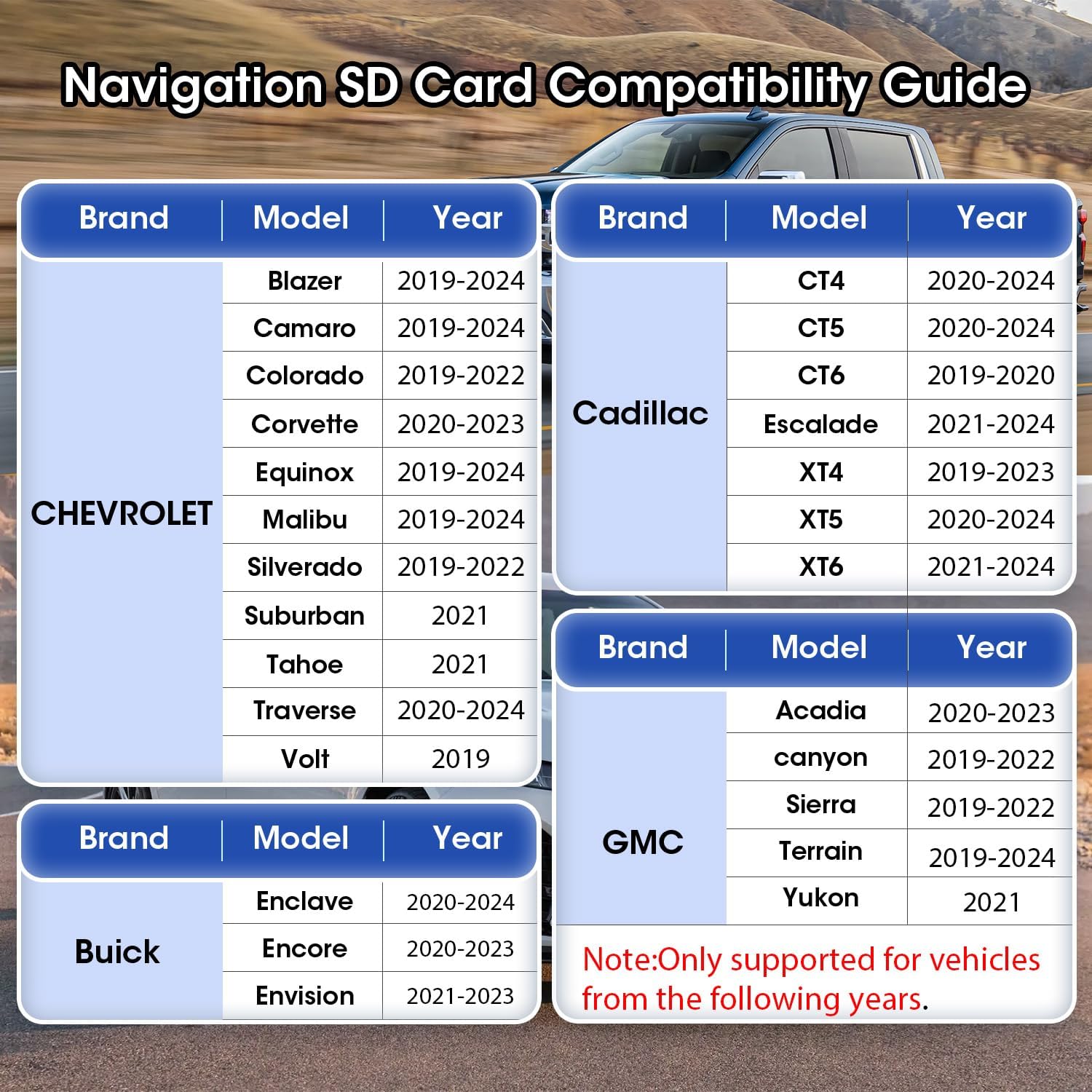 2026 Latest Navigation SD Card Map Update Compatible with GMC,Chevy,Cadillac and Buick-GM Chevrolet GPS Accessories USA/Canada/Mexico