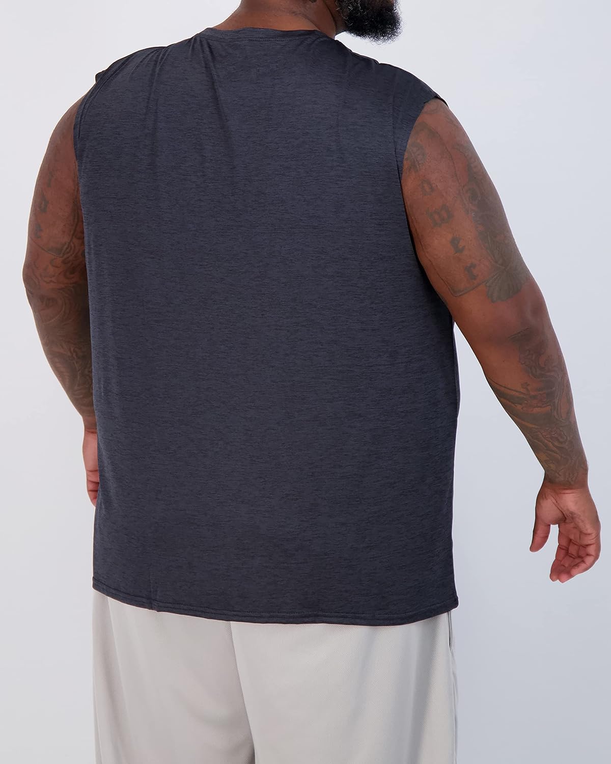 Real Essentials 3 & 5 Pack:Men's Dry Fit Workout Running Tank Top Gym Sleeveless Muscle Athletic Shirt (Big & Tall Available) - Image 4