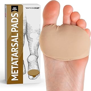Brison Fabric Metatarsal Pads - Ball of Foot Cushion Sleeves Burning Sensations Forefoot Blisters Metatarsalgia Pain Relief Foot Health Care Tight Fitting Feet - Gel Pads for Men Women