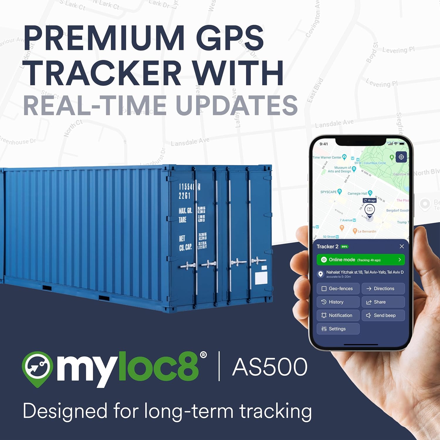 GPS Tracker for Vehicles & Assets – Long Battery Life Up to 8 Years, Real-Time Location, Tamper & Door Alerts, Waterproof Rugged IP69K, Indoor WiFi Tracking, LTE Cat.M & NB-IoT Connectivity