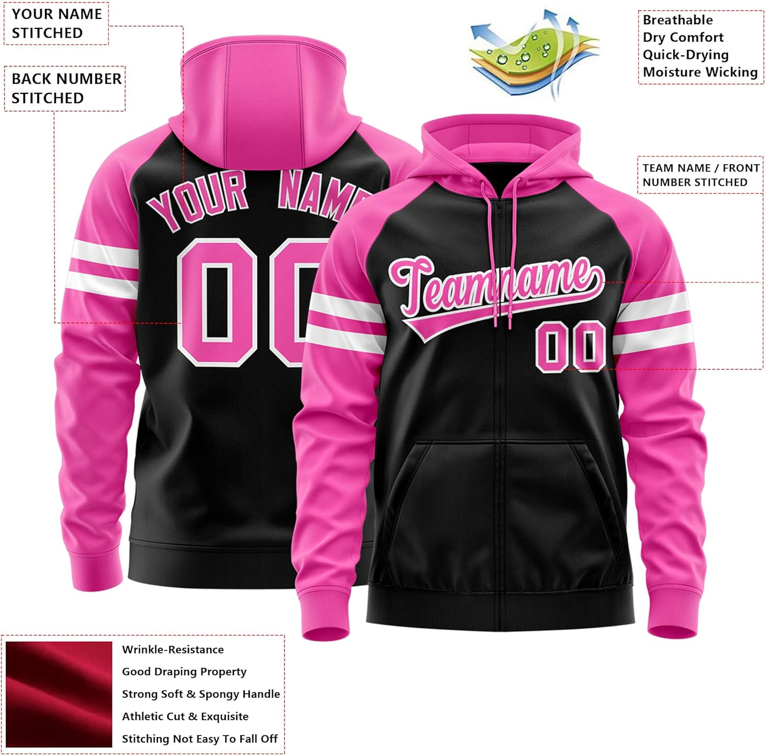 KXK Custom Varsity Baseball Jacket Full Zip Hoodie Stitched Personalized Letters Number Logo for Men Women
