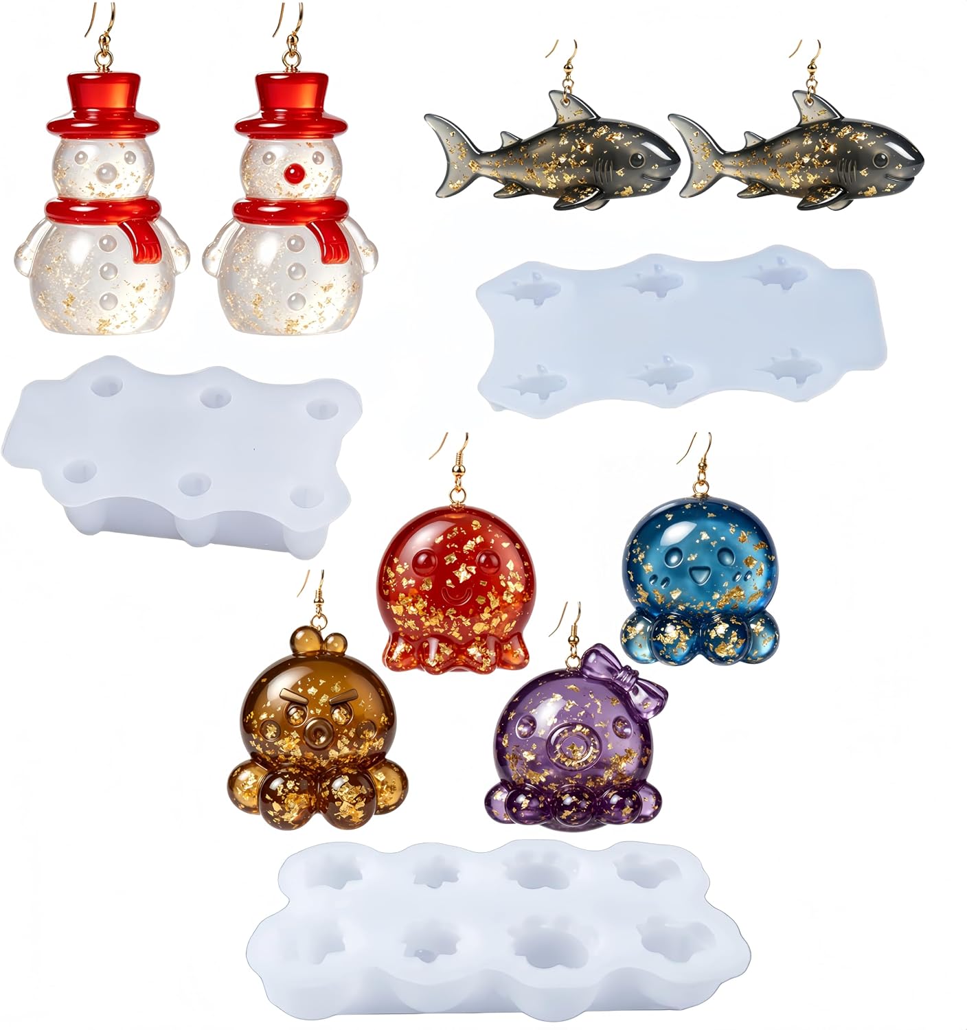 315 Pcs Set Resin Earring Silicone Molds Kit image 5
