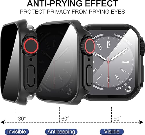 Miniatura 2 de Suoman for Apple Watch 40mm Privacy Screen Protector Case, [Anti-Peeping] All-Round Durable Hard PC Protective Cover Tempered Glass for iWatch