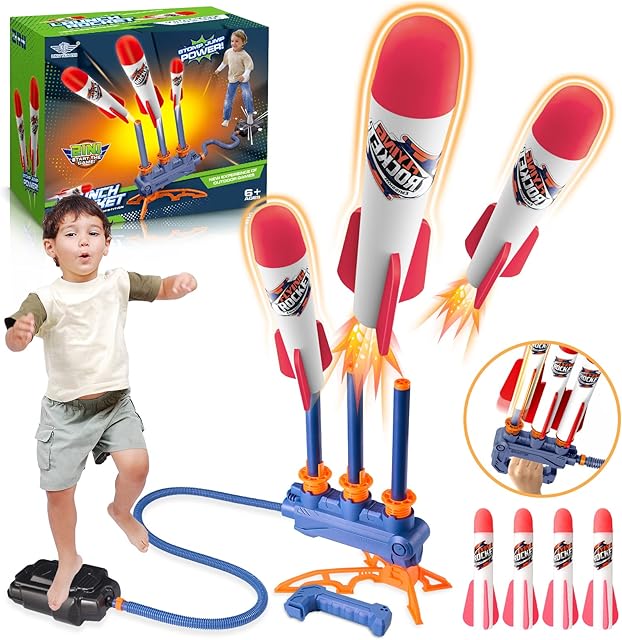 Dislocati 4/6Pcs Multiple Styles Foam Rocket Toy Launcher For Kids-Outdoor&Garden Toys Gifts For Kids